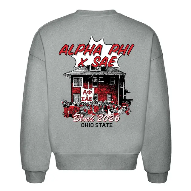 Alpha Phi Comic Style Block Party Hoodie 2