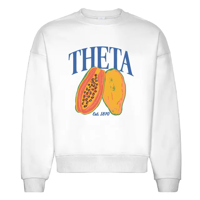 Kappa Alpha Theta Papaya Illustration PR Crewneck-2