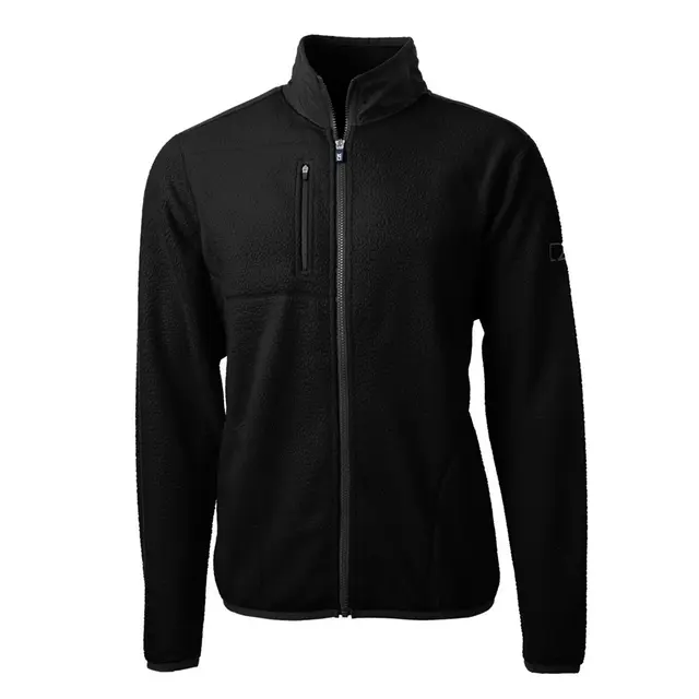 Cutter and Buck Cascade Eco Sherpa Mens Fleece Jacket mco00070 Black Front