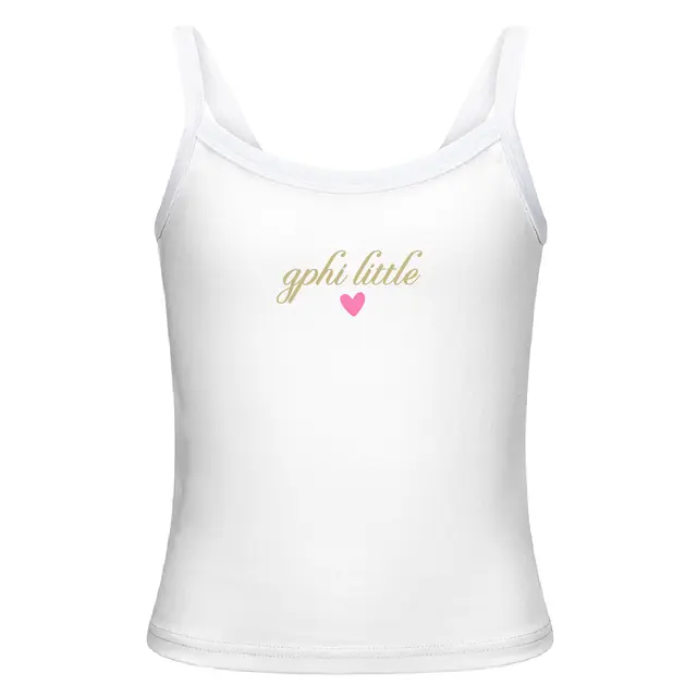 Gamma Phi Beta Gold Script with Pink Heart Big Little Reveal Tank 2