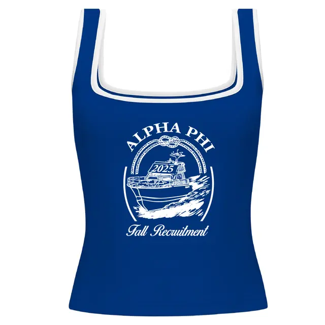 Alpha Phi Nautical Boat Illustration Rush & Bid Tank 2
