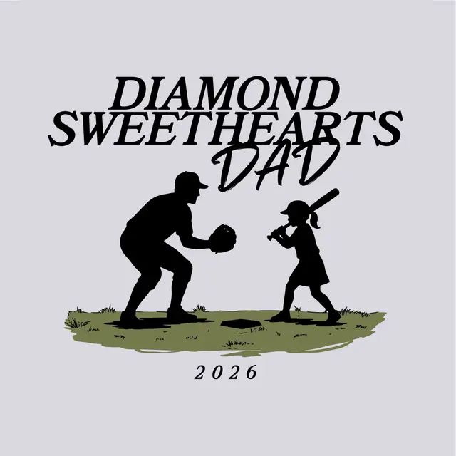 Diamond Sweeethearts Father Daughter Baseball Silhouette Parents Weekend Shirt