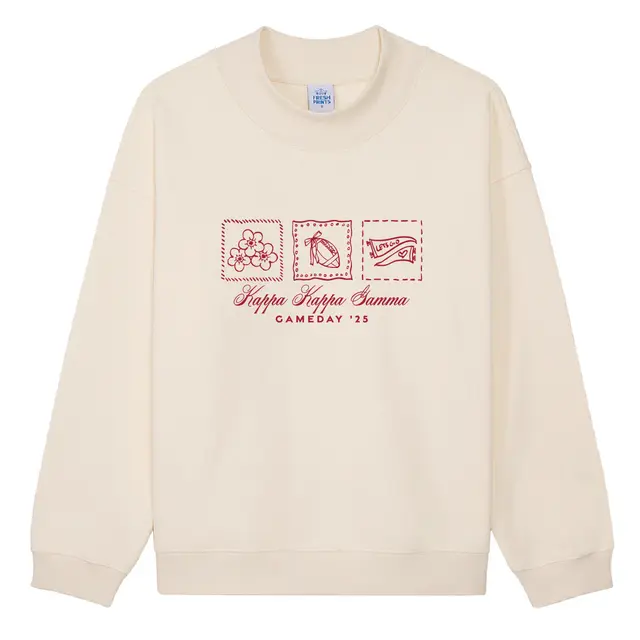 Kappa Kappa Gamma Floral Football Game Day Crewneck 2