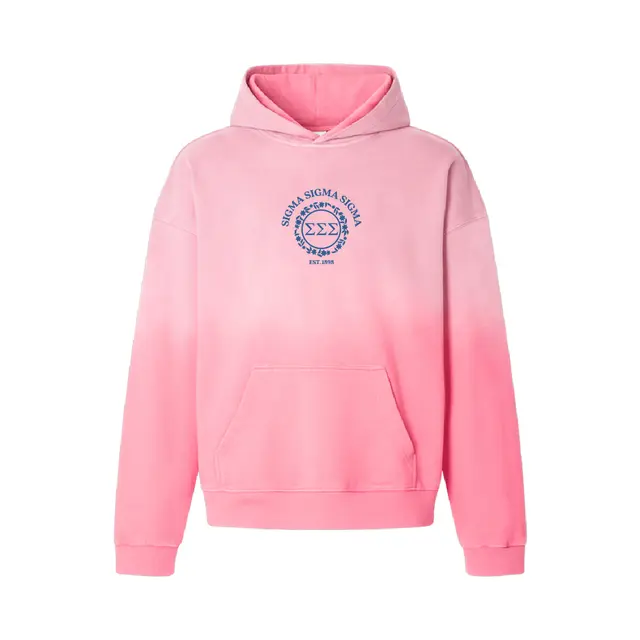 Sigma Sigma Sigma Floral Greek Crest Pink PR Hoodie 2