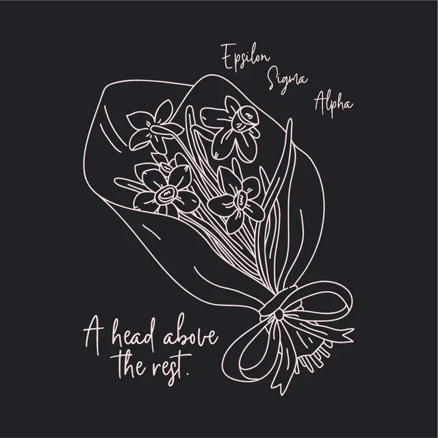 Epsilon Sigma Alpha Floral Illustration Crewneck