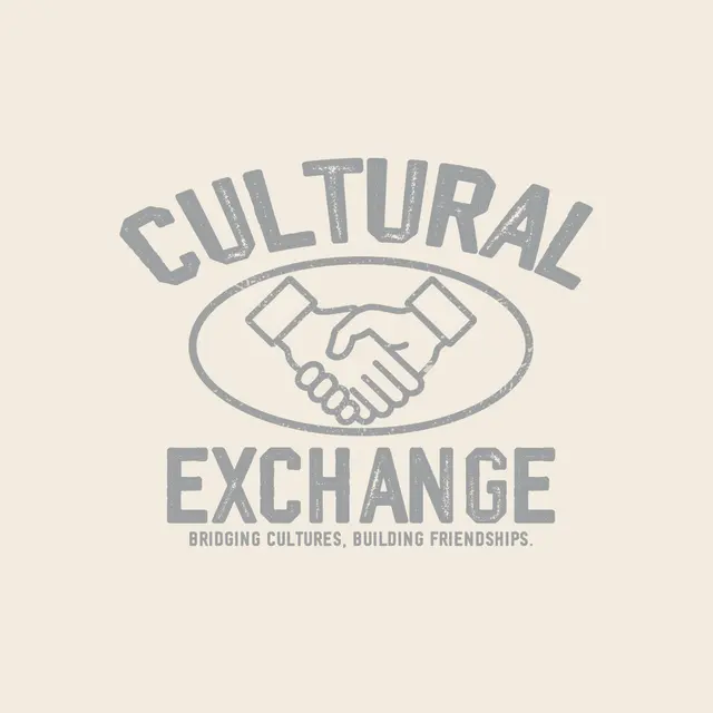 Cultural Exchange Handshake Graphic PR Crewneck