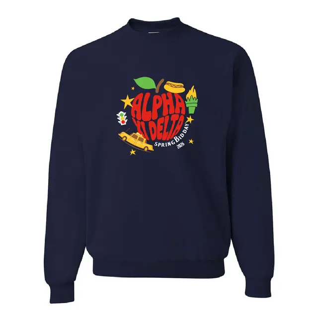 Alpha Xi Delta NYC Apple Graphic Rush Crewneck 2