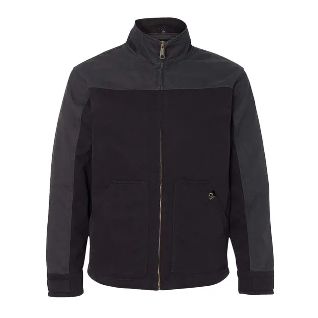 Men's 100% Cotton 12oz Canvas/3oz Polyfill Insulation Tall Horizon Jacket Black Charcoal Front