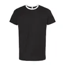 TULTEX Unisex Fine Jersey Ringer T-Shirt - 246 Black White Front