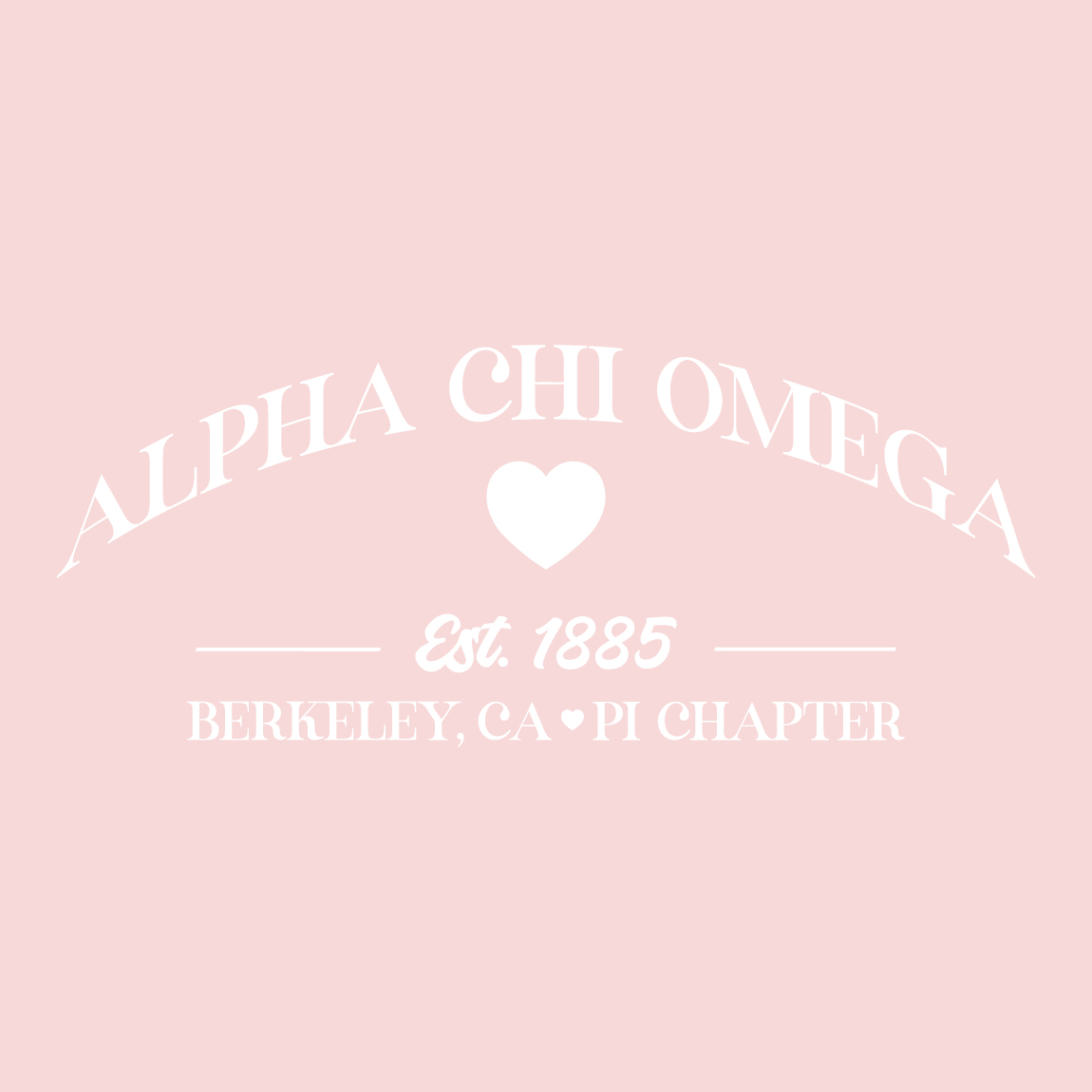 Alpha Chi Omega Preppy Arched Greek Text with Heart in White PR Tank ...