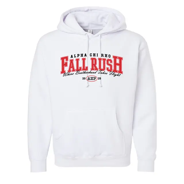 Alpha Chi Rho Bold Red Text Fall Rush Hoodie-2