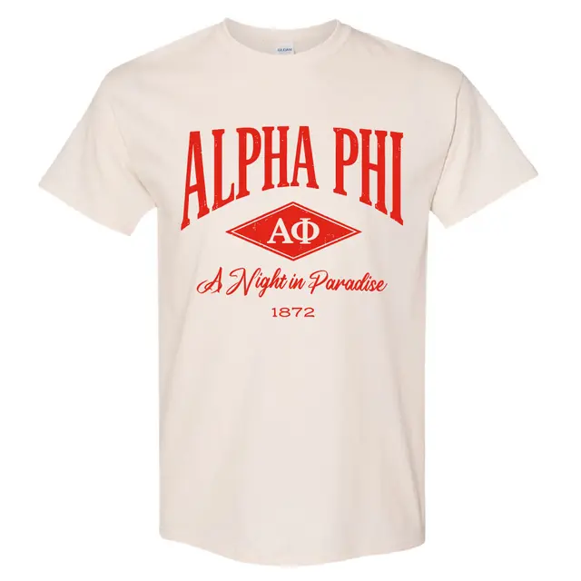 Alpha Phi Block Lettering Diamond Graphic PR Shirt 2