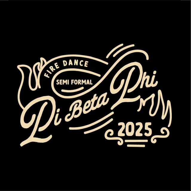 Pi Beta Phi Swirling Script Fire Dance Semi Formal Sweater