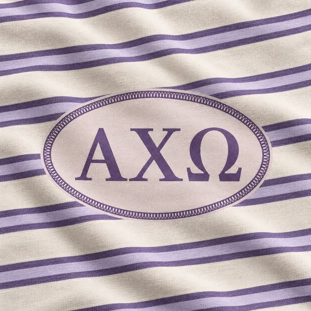 Alpha Chi Omega Striped Pattern PR Shorts