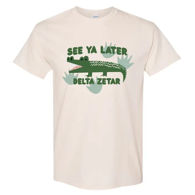 Delta Zeta Alligator and Bold Text PR Shirt 2
