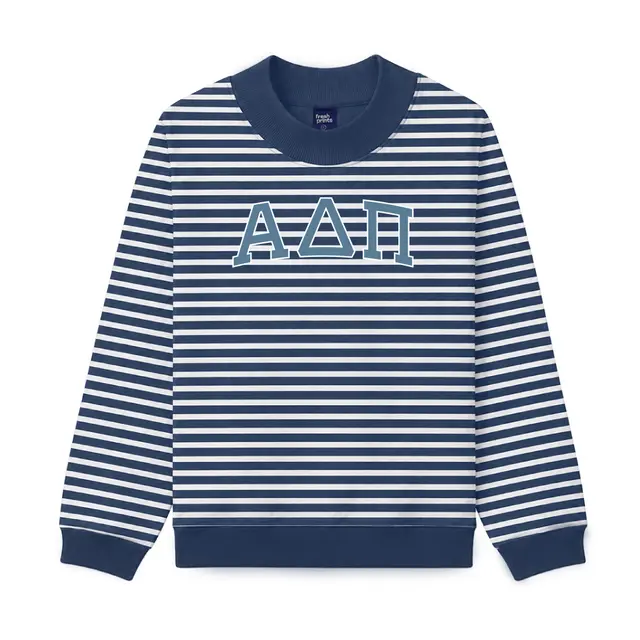 Alpha Delta Pi Striped Block Lettering PR Sweater 2