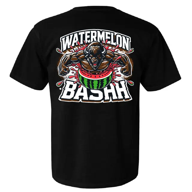 Watermelon Bash Muscular Bull Illustration PR Shirt 2