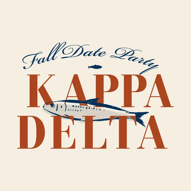 Kappa Delta Fish Illustration Fall Date Party Hoodie