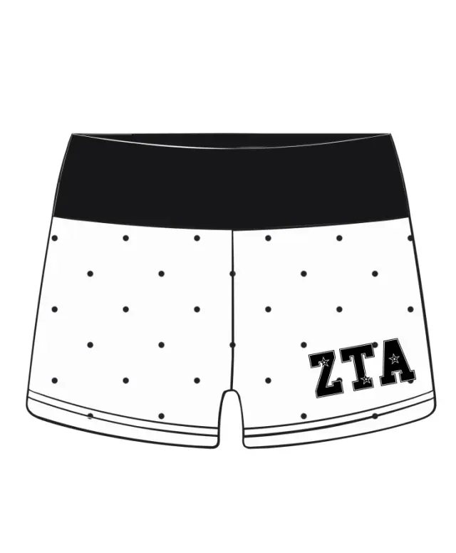 Zeta Tau Alpha Star Emblem Typography PR Shorts