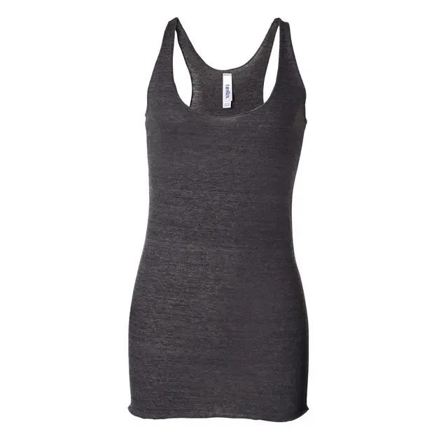 Customizable Bella + Canvas Women's Triblend Racerback Tank 8430 Char Blk Triblnd Front