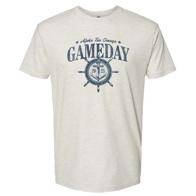 Alpha Tau Omega Nautical Anchor Game Day Shirt-2