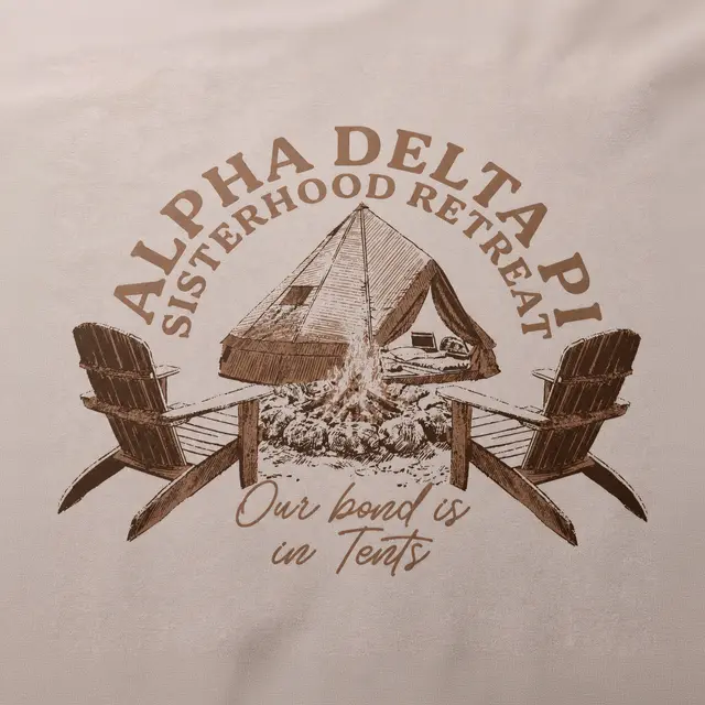 Alpha Delta Pi Campfire Illustration Retreat Shirt