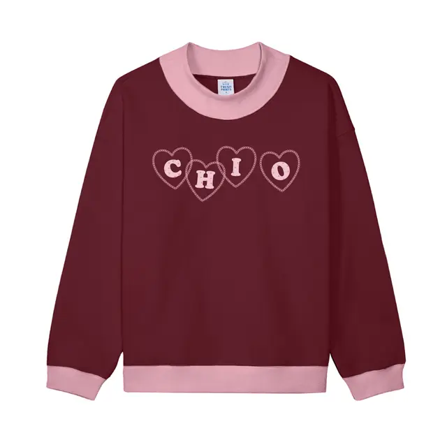 Chi Omega Heart Text PR Sweater 2