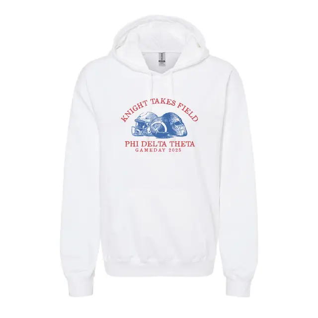 Phi Delta Theta Knight Takes Field Helmet Football Game Day Hoodie 2