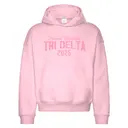 Delta Delta Delta Bold Pink Text Parents Weekend Hoodie 2