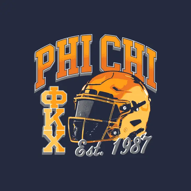 Phi Kappa Chi Bold Text Helmet Graphic PR Crewneck