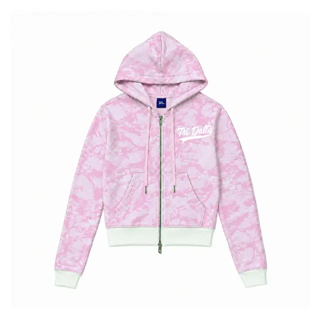 Delta Delta Delta Marble Pattern Script PR Hoodie 2