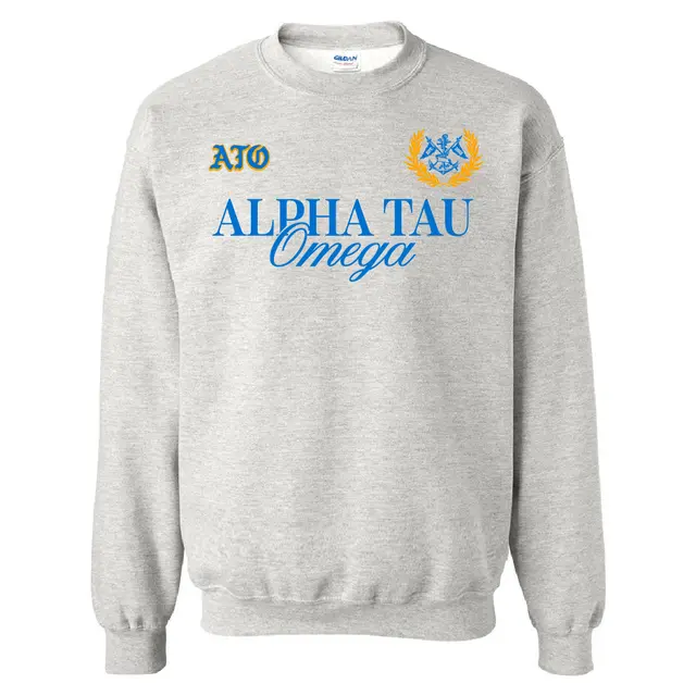 Alpha Tau Omega Crest and Elegant Text PR Crewneck 2