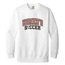 Women's Soccer Plaid Block Text PR Crewneck 2