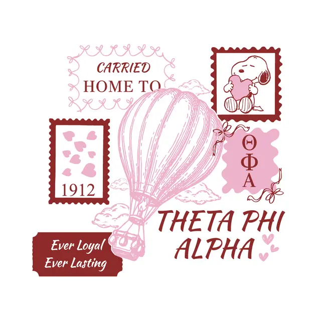 Theta Phi Alpha Hot Air Balloon and Hearts PR Hoodie