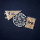 Theta Phi Alpha Pennant and Badge Homecoming Sweater