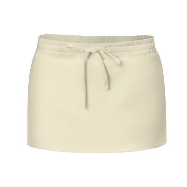 Fresh Prints Lexi Drawstring Mini Skort Butter Yellow mto Front