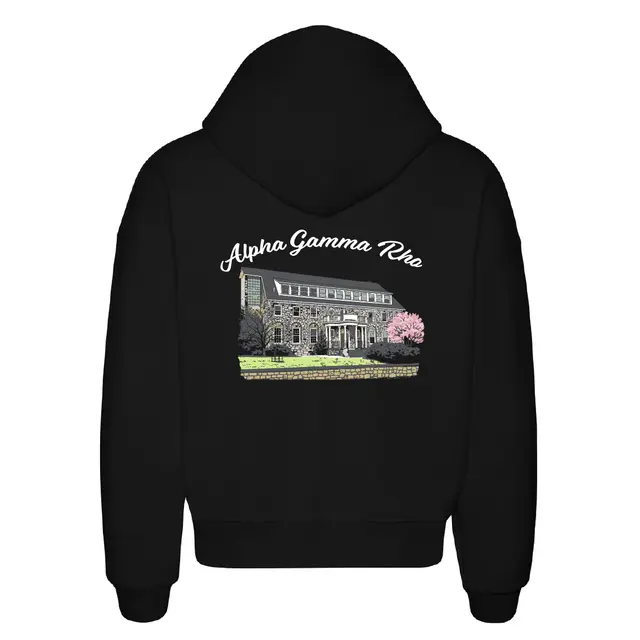 Alpha Gamma Rho Hand Drawn House PR Hoodie 2