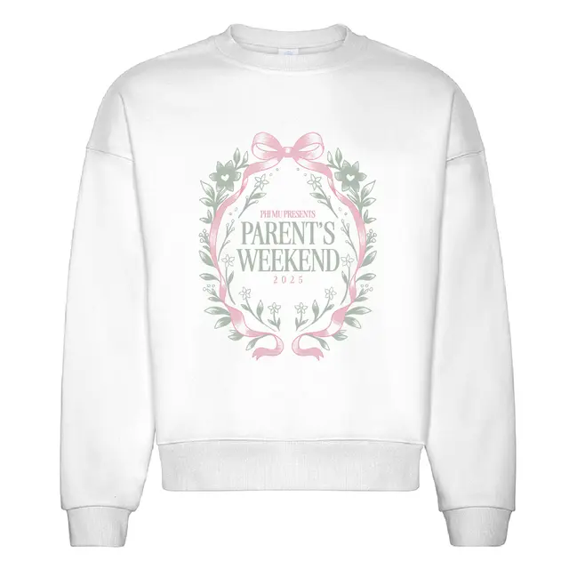 Phi Mu Floral Wreath and Ribbon Parent's Weekend Sweater 2