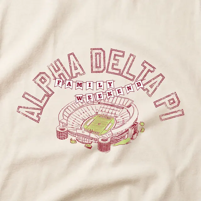 Alpha Delta Pi Stadium Illustration Parents Weekend Hoodie