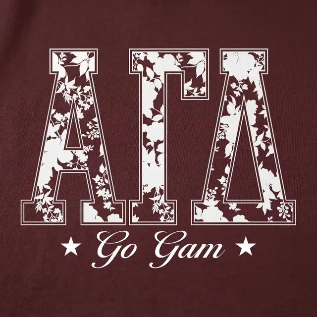 Alpha Gamma Delta Floral Lettering PR Sweater