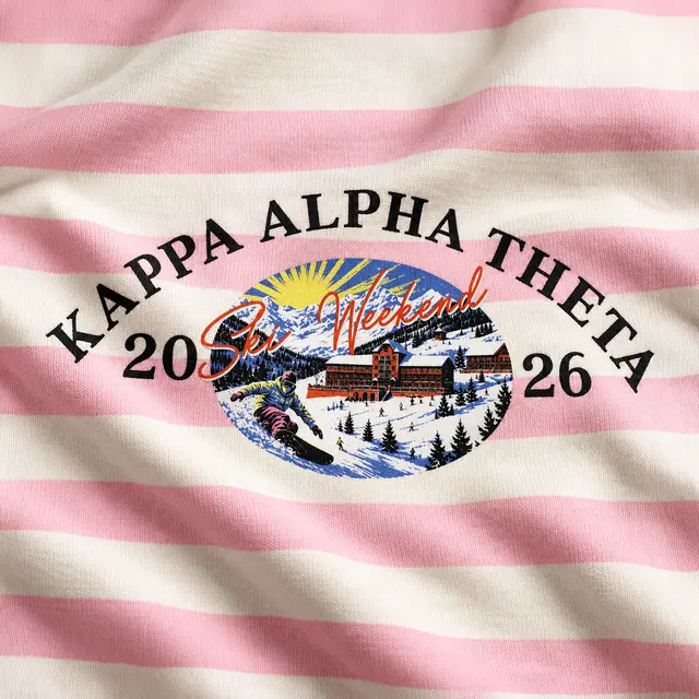 Kappa Alpha Theta Mountain Scene Ski Weekend Sweater