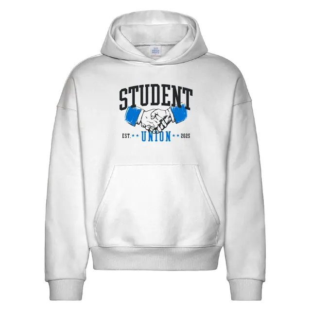 Student Union Bold Text Handshake Graphic PR Hoodie 2