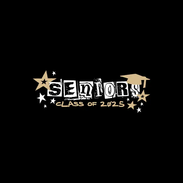 Seniors Starry Block Text Graduation Shirt