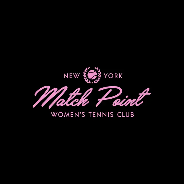 Women's Tennis Club Match Point Pink Script PR Crewneck