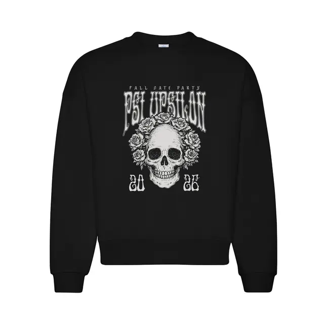 Psi Upsilon Skull and Roses Date Parties Crewneck 2