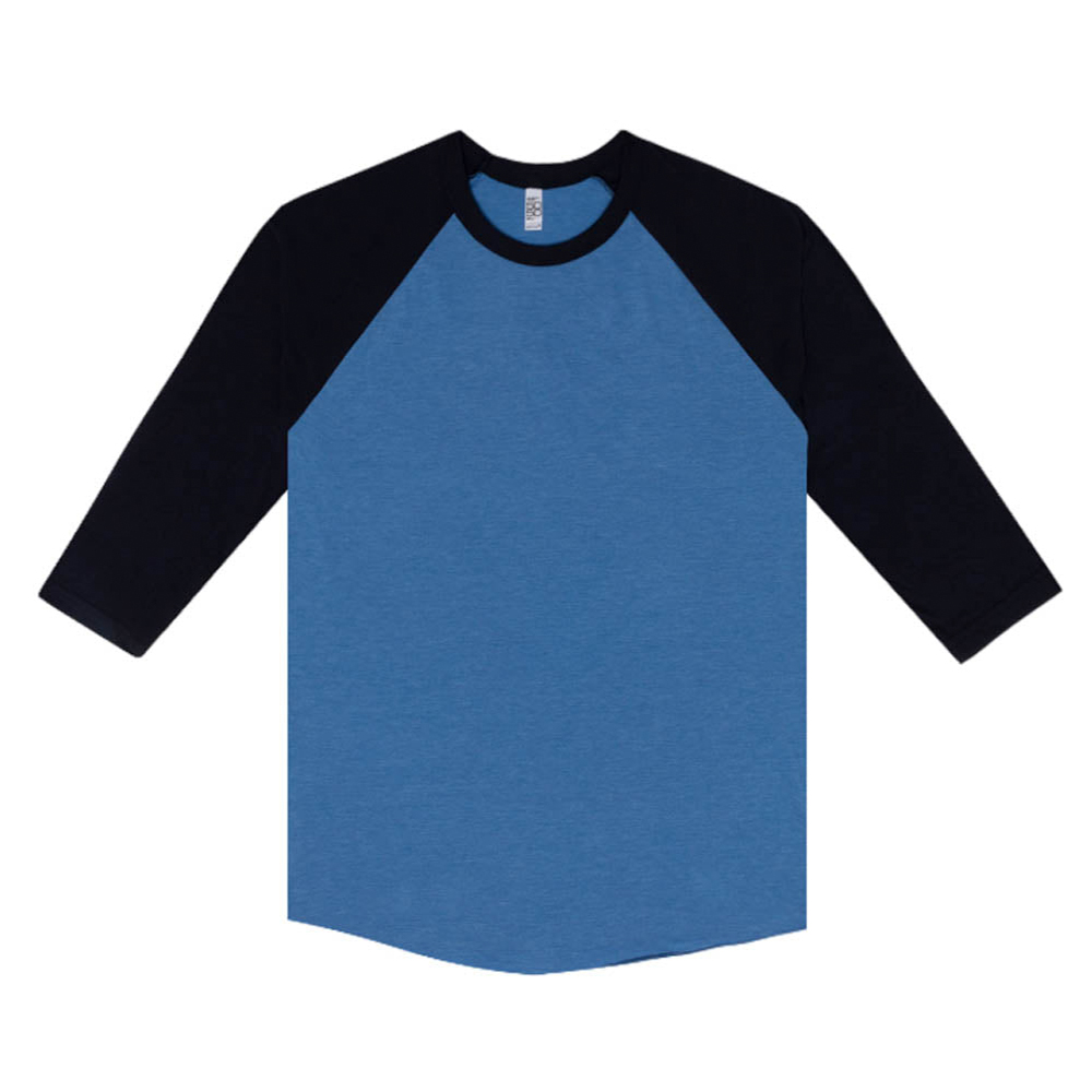 Los Angeles Apparel 3/4 Slv Ctn Poly Raglan 3.8oz | Fresh Prints