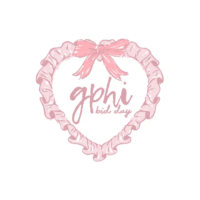 Gamma Phi Beta Pink Bow Heart Rush Shirt