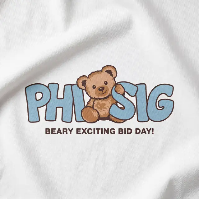 Phi Sigma Sigma Playful Teddy Bear Rush & Bid Tank