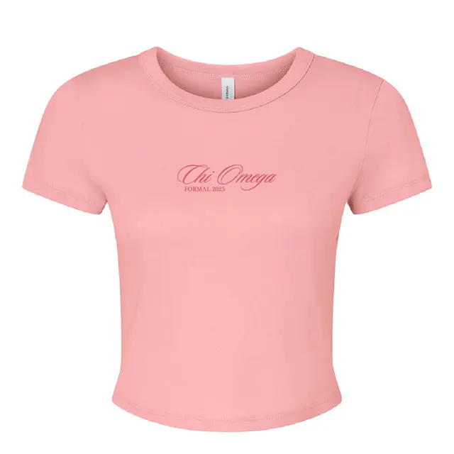 Chi Omega Elegant Script Formal Shirt in Pink 2