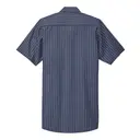 Red Kap Short Sleeve Striped Industrial Work Shirt Grey Blue Back